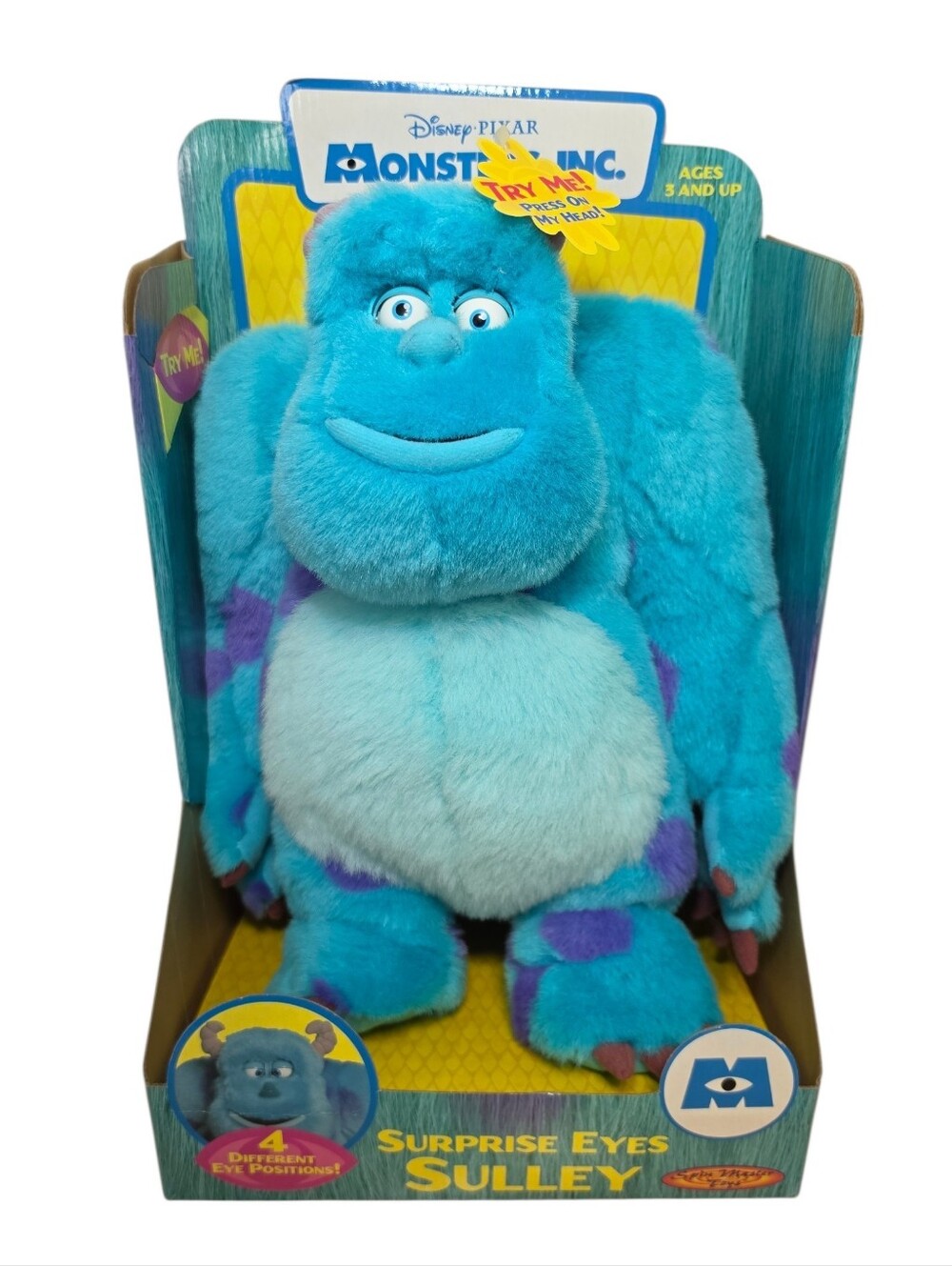VTG SpinMaster 2001 Disney's Pixar Monsters Inc. Surprise Eyes Sully 13" Plush